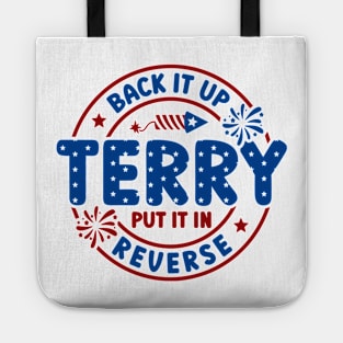 Back It Up Terry Put It In Reverse Fireworks Fun 4th Of July Tote