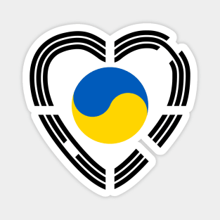 Korean Ukrainian Multinational Patriot Flag Series (Heart) Magnet