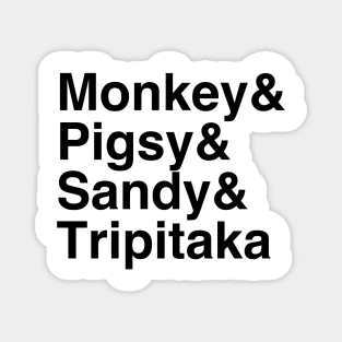 Monkey Magic Helvetica Text (Black Print) Magnet