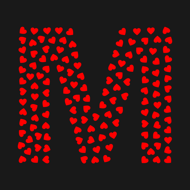 Letter M Heart Shape Initial by Sanu Designs