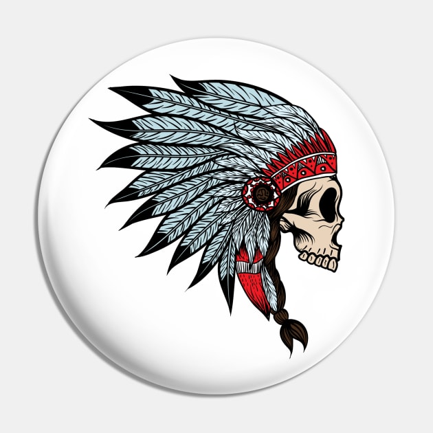 Indian skull Pin by peggieprints