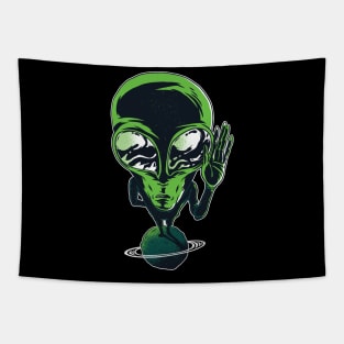 ALIEN ON PLANET Tapestry