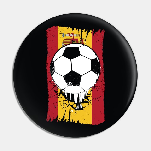 Vintage Spanish Flag with Football // Spain Soccer Pin by SLAG_Creative
