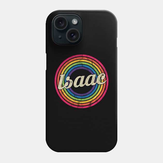 Isaac - Retro Rainbow Faded-Style Phone Case by MaydenArt