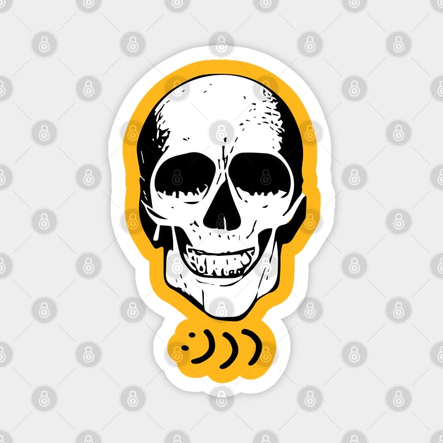 Smiling skull Magnet by Lolebomb