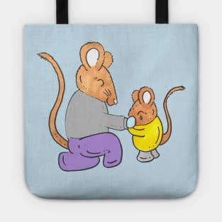 Dry Your Tears, Mouse and Baby Mouse Illustration Tote