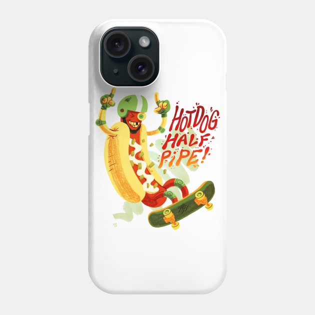 Hot Dog Halfpipe Phone Case by washburnillustration