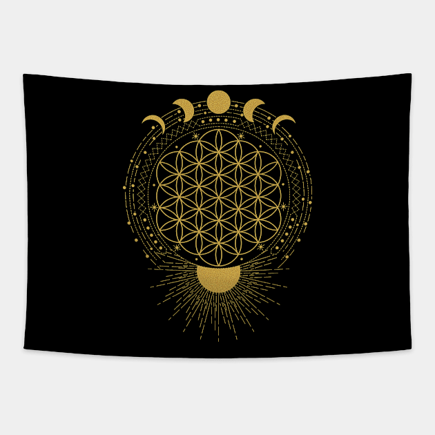 Flower Of Life | Sun and Moon Tapestry by CelestialStudio