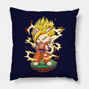 Super hero fighter anime cat Pillow