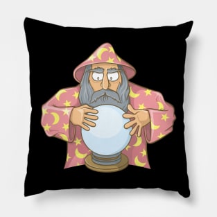 Wizard in Pink Cape with Magic Ball Pillow