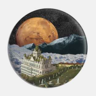 Cliff House - Surreal/Collage Art Pin