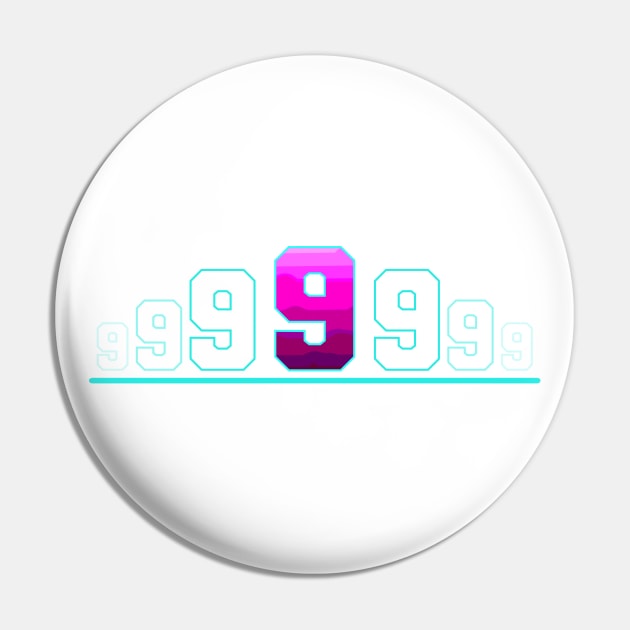 Number 9 Pin by T-Shirts Zone