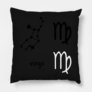 Virgo Star Sign Symbol and Constellation Sticker Pack Pillow