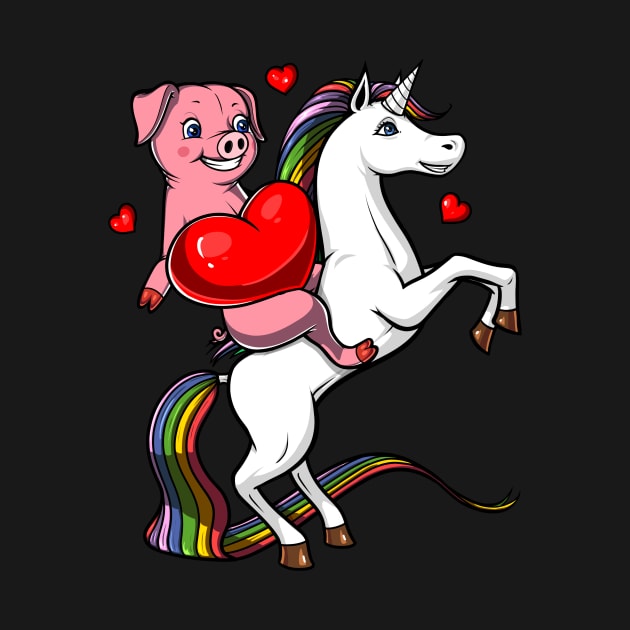 Pig Riding Unicorn by underheaven