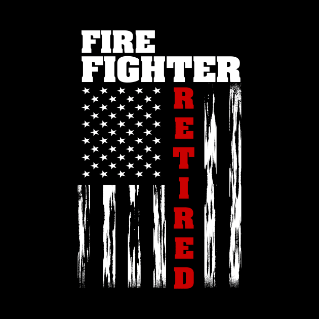 Fire Fighter Retired - Distressed American Flag Tee by Pistols & Patriots