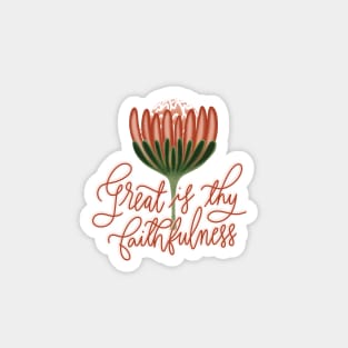 Great is thy faithfulness- Lamentations 3:22-23 -  pink Magnet