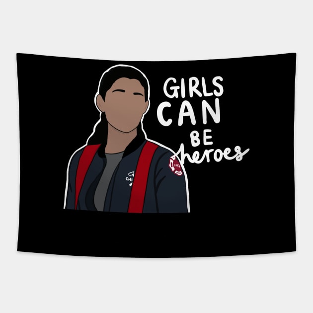 Stella Kidd Girls can be heroes Tapestry by stellasupstead