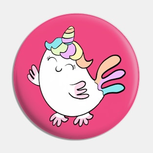 Chicken Unicorn Fantasy Silly Art Pin