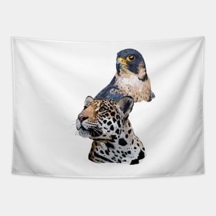 Peregrine Falcon and Jaguar Tapestry