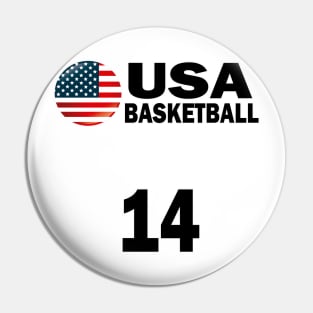 USA Basketball Number 14 T-shirt Design Pin