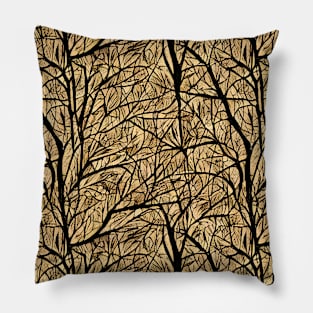 Wooden Branches Pattern Pillow