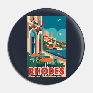 A Vintage Travel Illustration of Rhodes - Greece Pin