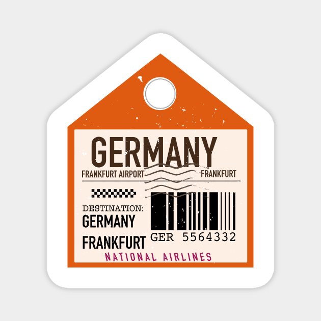 Germany Frankfurt travel plane ticket Magnet by nickemporium1