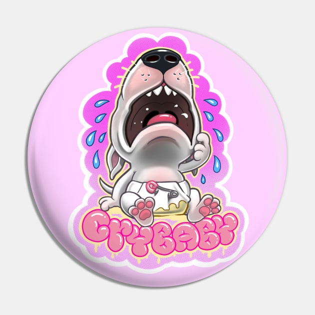 Crybaby Bullterrier Pin by FruitoftheDoom