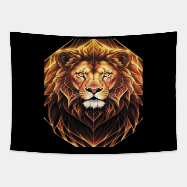 Golden Lion  Lion's Mane Tapestry by ThinkArtMx