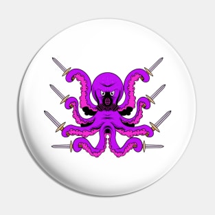 Purple Sword Octopus Pin