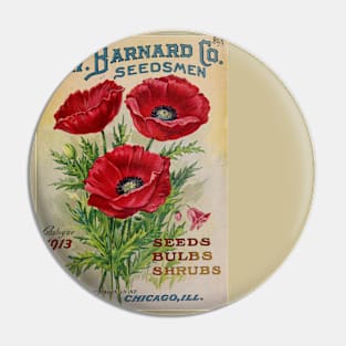 Poppy flowers -  Vintage Advertising Pin