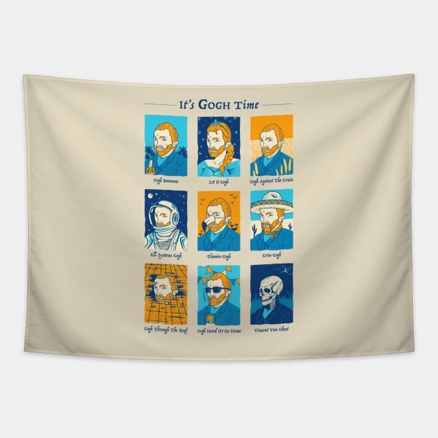 It's Gogh Time Tapestry by dumbshirts