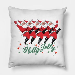 Retro Christmas Santa, Vintage Santa Claus Dancing Pillow