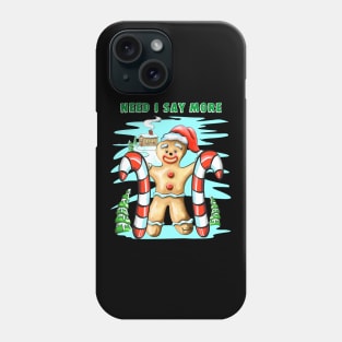 Gingerbread Man with Cottage Wintery Scene Phone Case