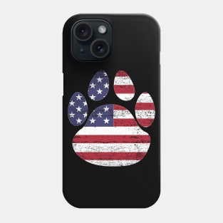 Dog paw print American flag USA tshirt Phone Case