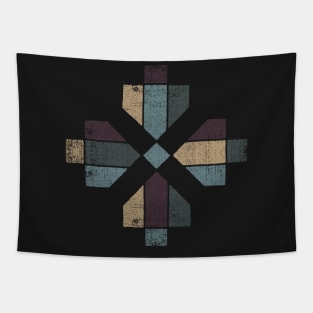 Western Tribal Abstract Geometry with Earth Tones Tapestry