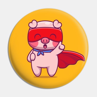 Cute Pig Superhero Pin
