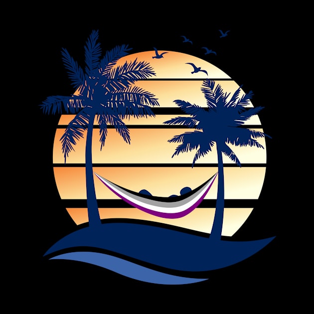 Asexual Pride Hammock Summer Beach Sunset by wheedesign