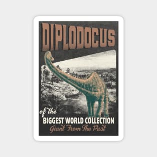 Diplodocus Retro Art - The Biggest World Collection / Giant From The Past Magnet