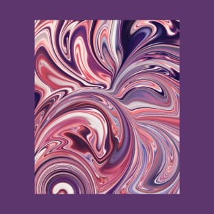 Melted Sunrise, Purple and Violet Liquid Abstract Artwork T-Shirt