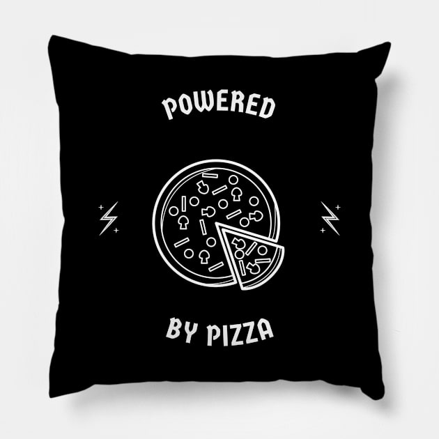 Powered By Pizza Pillow by Lasso Print