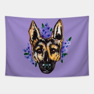 Watercolor German shepherd dog Tapestry