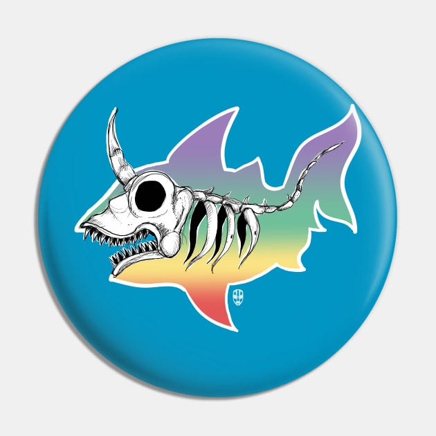 Unicorn Shark Skeleton Pin by fakeface