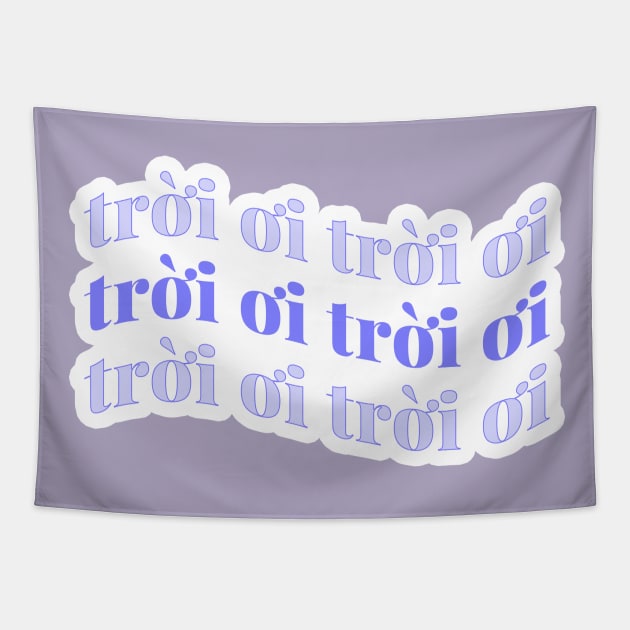 Troi Oi Troi Oi Vietnamese Moody Pastel Purple Tapestry by DNS Vietnam LocalBrand