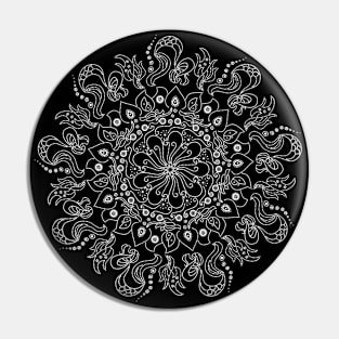 White dot mandala Pin