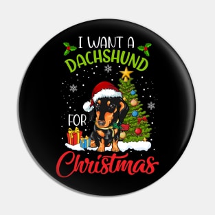 I Want A Dachshund For Christmas Cute Gift Xmas Costume Pin