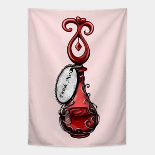 Red Magic Drink Me Bottle Tapestry