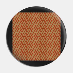 Traditional Japanese Sayagata Geometric Pattern in Fall Colors Pin