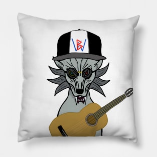 BussyWolves cool gray wolf guitarist Pillow