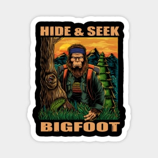 Bigfoot hide and seek hiking Magnet